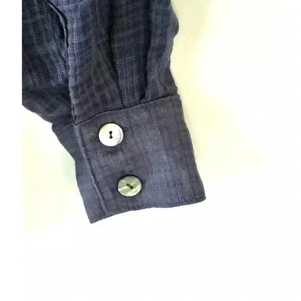 Free People Blue Plaid Tunic Top‎